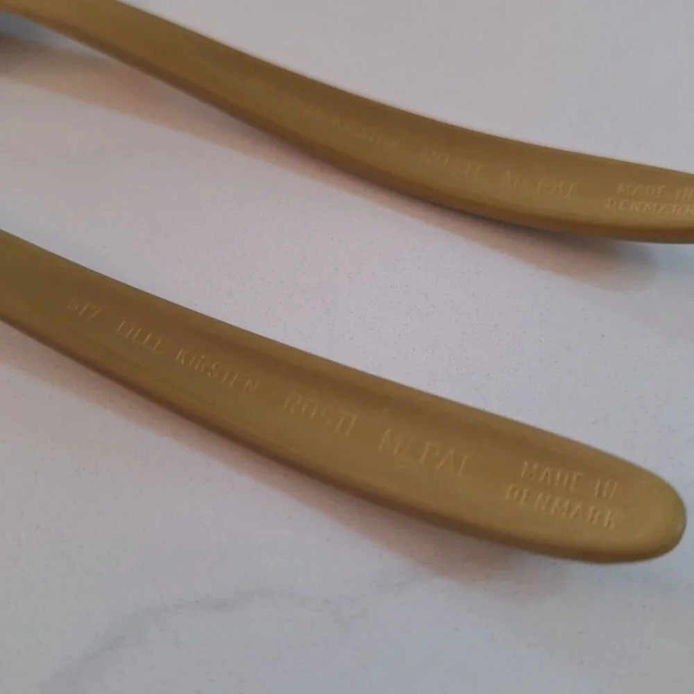 Lille Kirsten Rosti Mepal Denmark Spoons Vintage 7.5 Inch Small Serving Set of 2